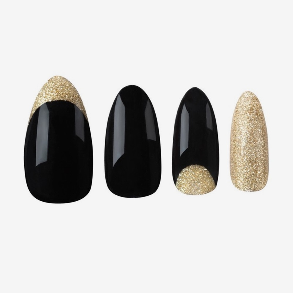 HOUSE OF HOLLAND Glitterbug 24 Pc Black & Gold Glitter Nail Kit NEW IN BOX